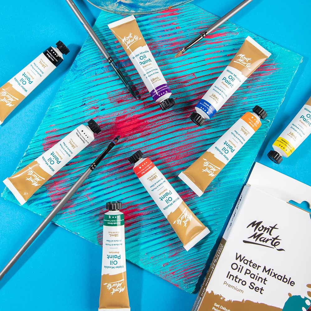 Water Mixable Oil Paint Intro Set Premium 8pc x 18ml (0.6 US fl.oz)