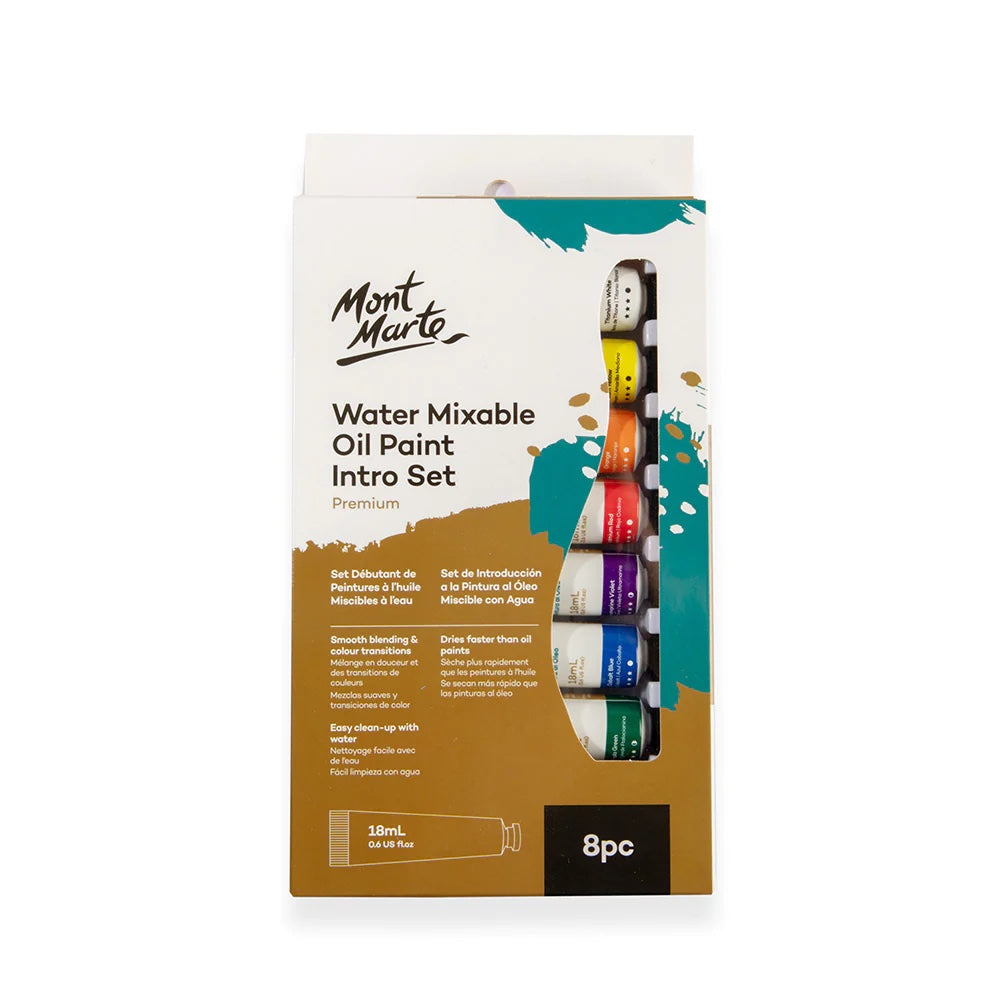 Water Mixable Oil Paint Intro Set Premium 8pc x 18ml (0.6 US fl.oz)