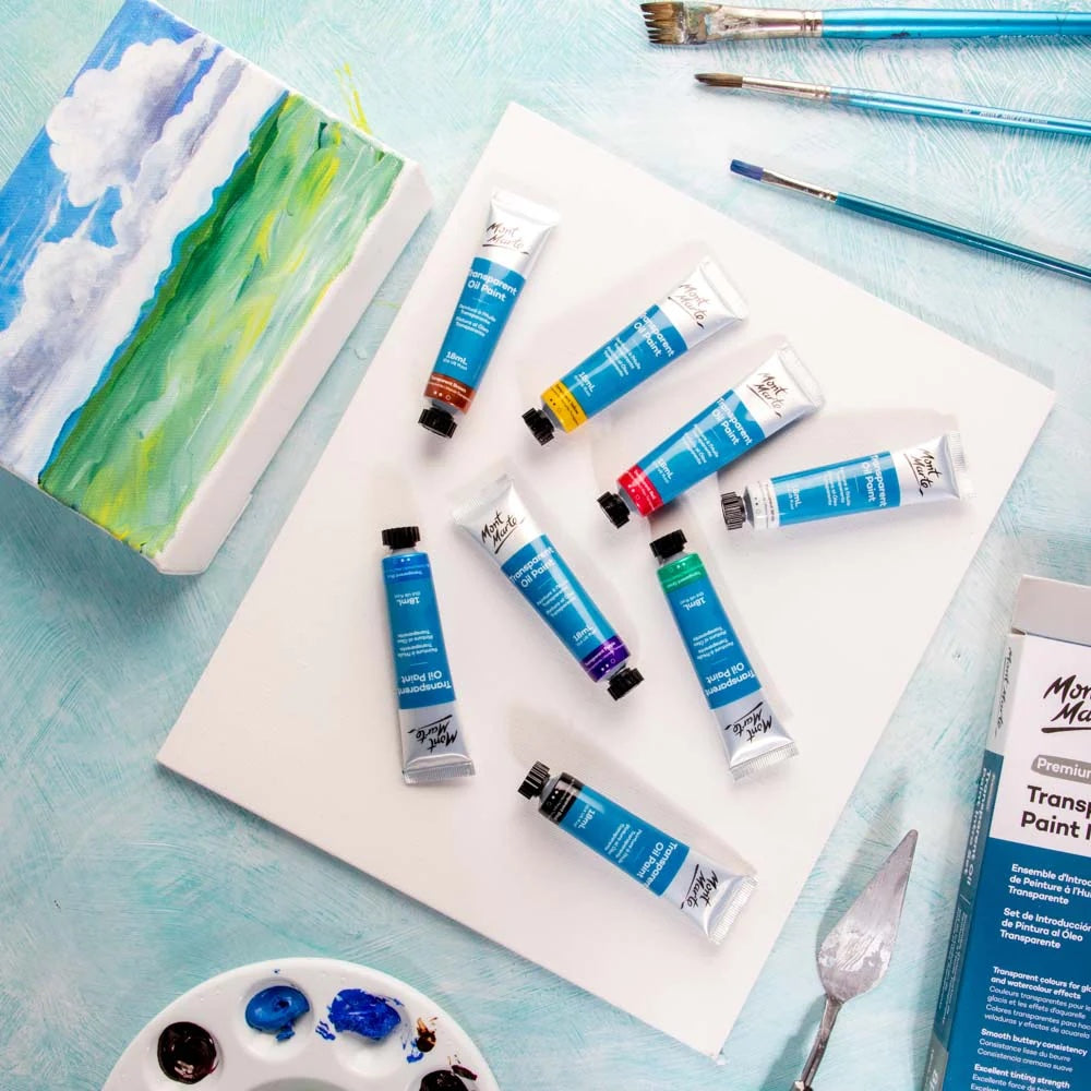 Transparent Oil Paint Intro Set Premium 8pc x 18ml (0.6 US fl.oz)