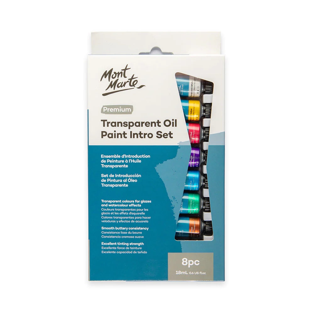 Transparent Oil Paint Intro Set Premium 8pc x 18ml (0.6 US fl.oz)