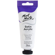 Satin Acrylic Paint Premium 75ml (2.5 US fl.oz) Tube - Titanium White