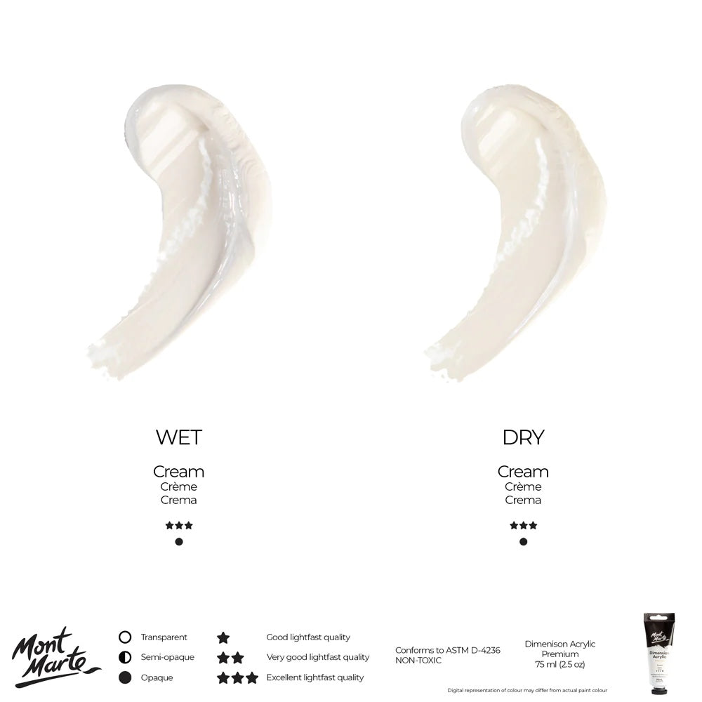 Dimension Acrylic Premium 75ml (2.5 US fl.oz) Tube - Cream