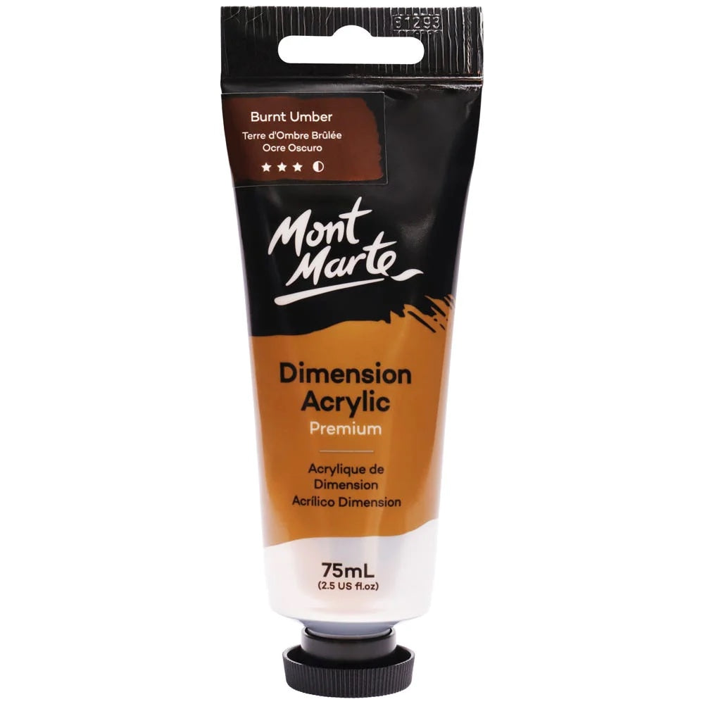 Dimension Acrylic Premium 75ml (2.5 US fl.oz) Tube - Burnt Umber