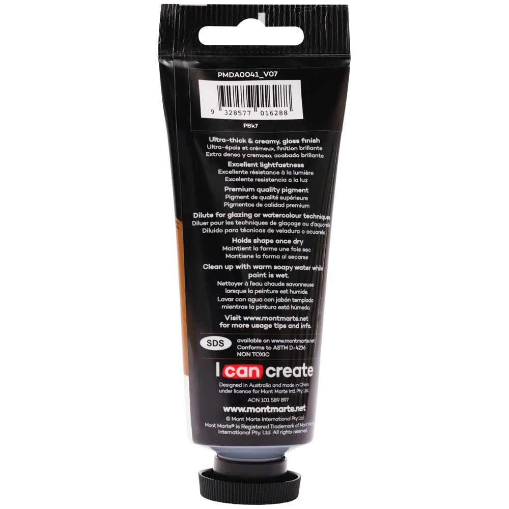 Dimension Acrylic Premium 75ml (2.5 US fl.oz) Tube - Lamp Black