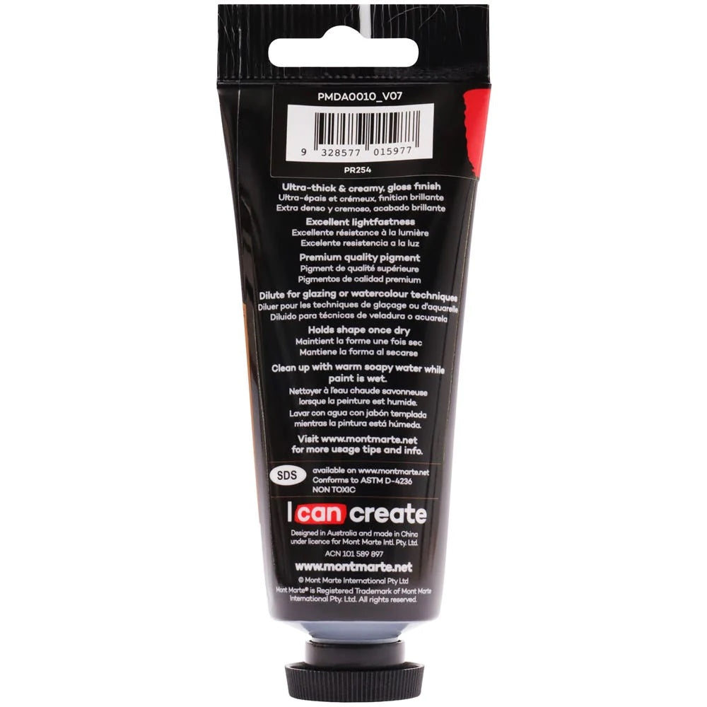 Dimension Acrylic Premium 75ml (2.5 US fl.oz) Tube - Brilliant Red