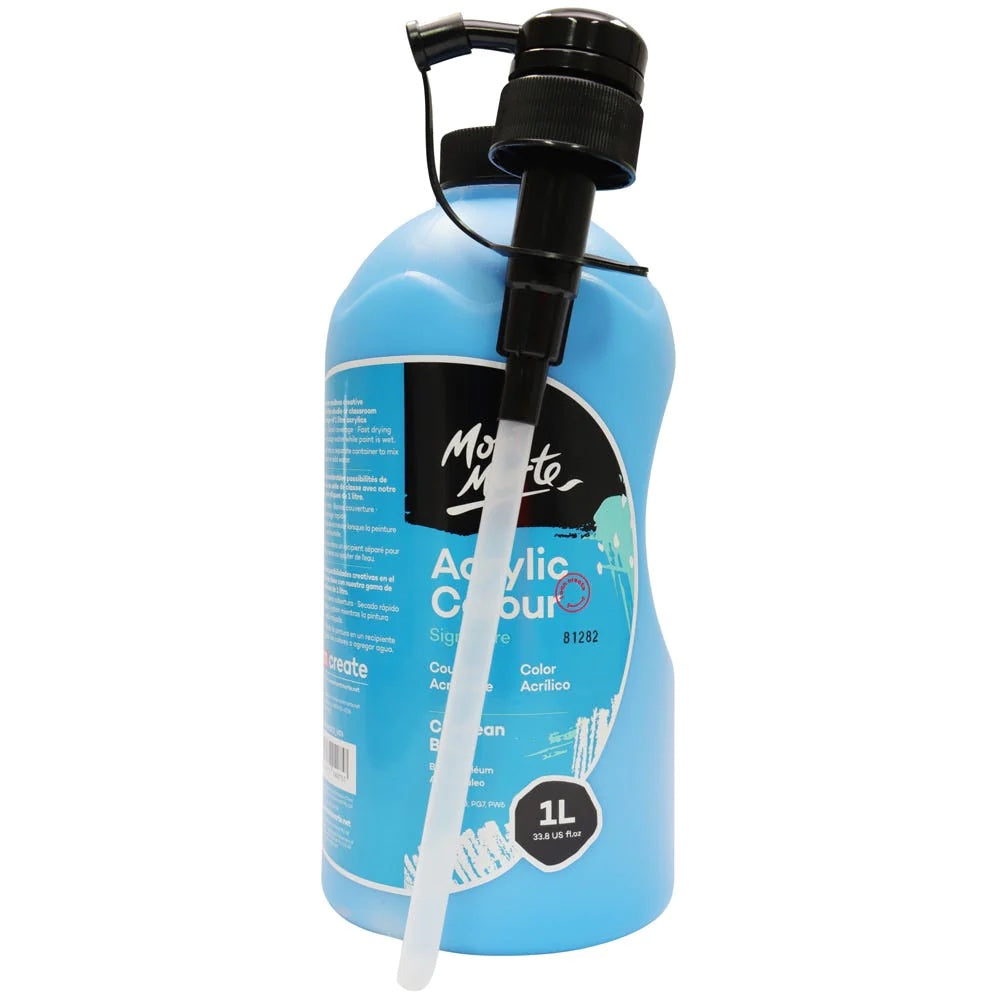 Acrylic Colour Signature 1L (33.8 US fl.oz) Bottle - Cerulean Blue