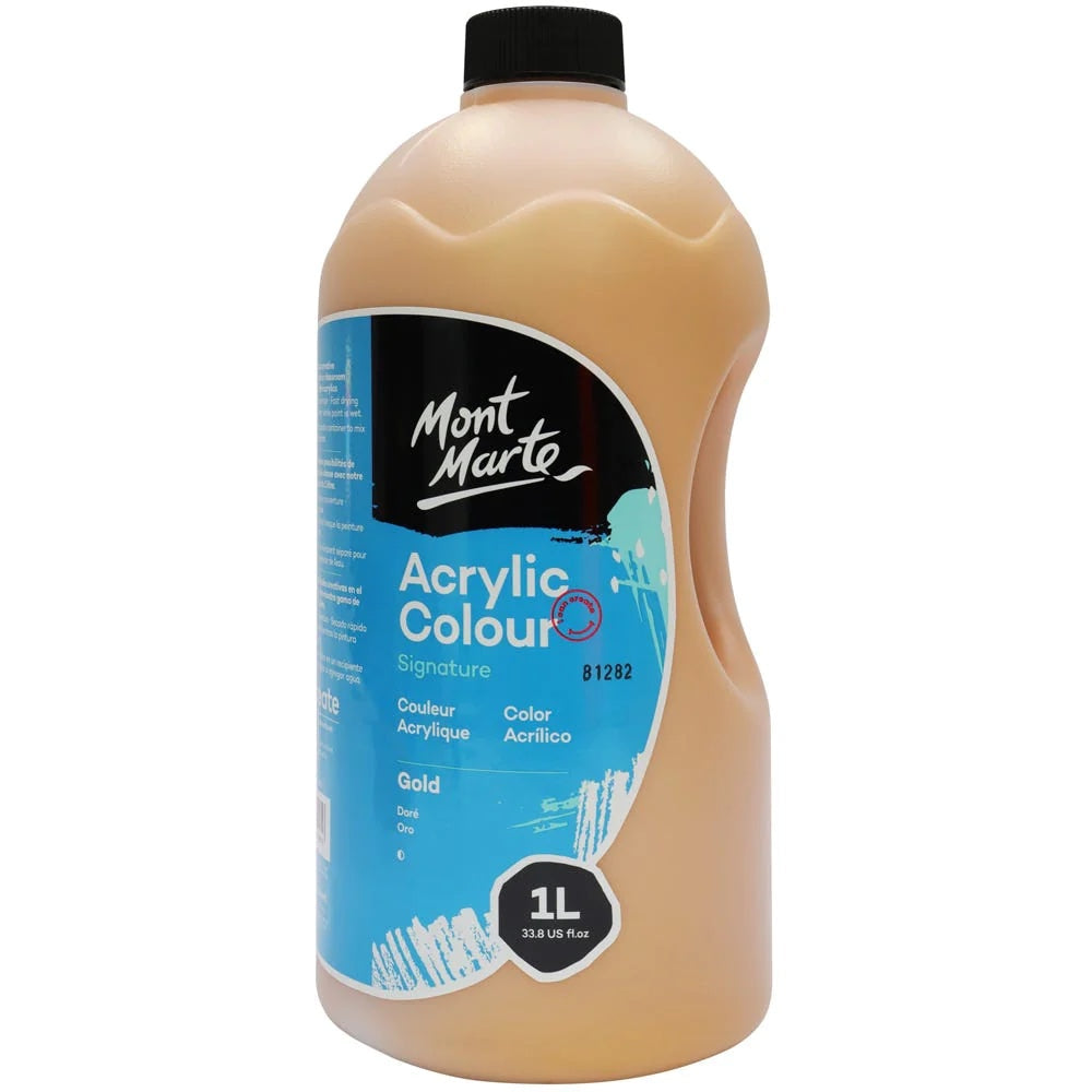 Acrylic Colour Signature 1L (33.8 US fl.oz) Bottle - Gold