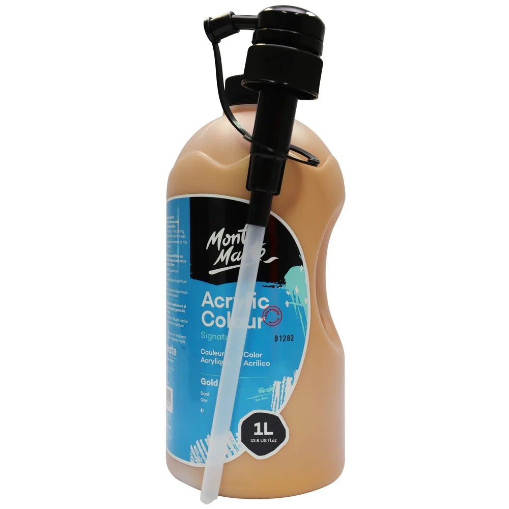 Acrylic Colour Signature 1L (33.8 US fl.oz) Bottle - Gold