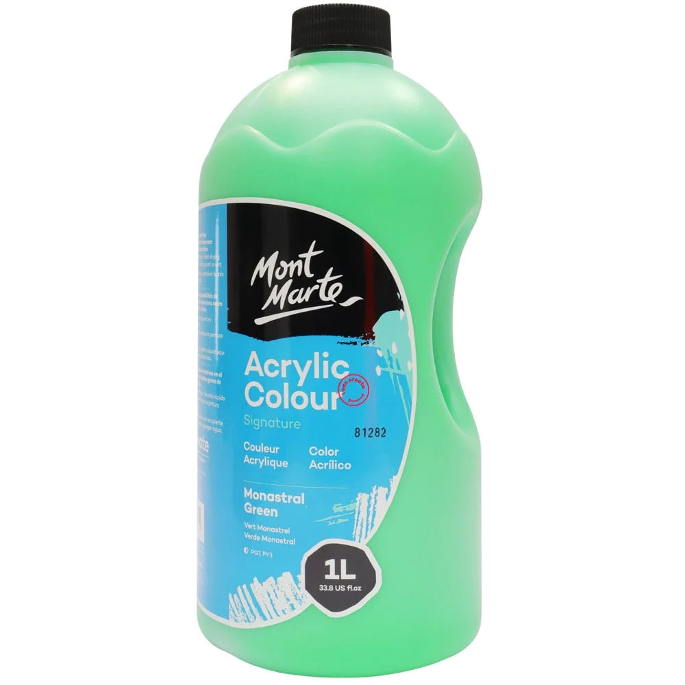 Acrylic Colour Signature 1L (33.8 US fl.oz) Bottle - Monastral Green