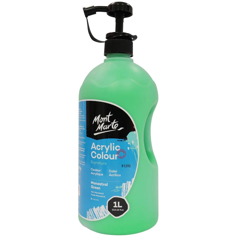 Acrylic Colour Signature 1L (33.8 US fl.oz) Bottle - Monastral Green