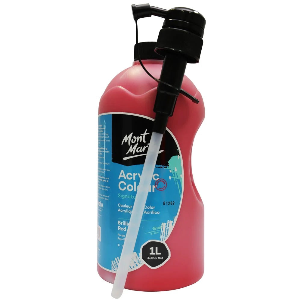 Acrylic Colour Signature 1L (33.8 US fl.oz) Bottle - Brilliant Red