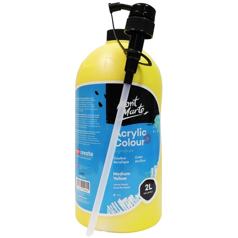 Acrylic Colour Paint Signature 2L (67.6 US fl.oz) Bottle – Medium Yellow