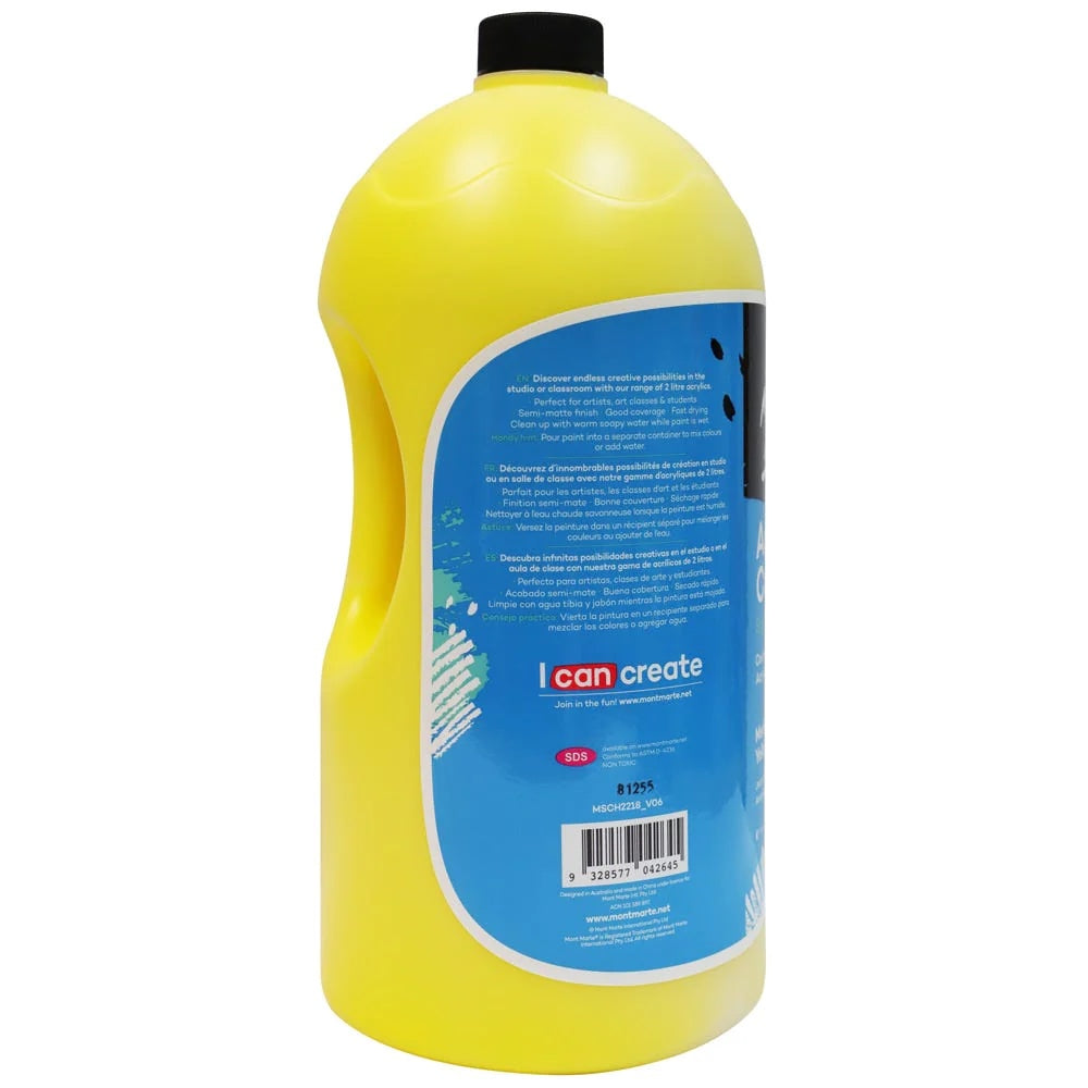 Acrylic Colour Paint Signature 2L (67.6 US fl.oz) Bottle – Medium Yellow