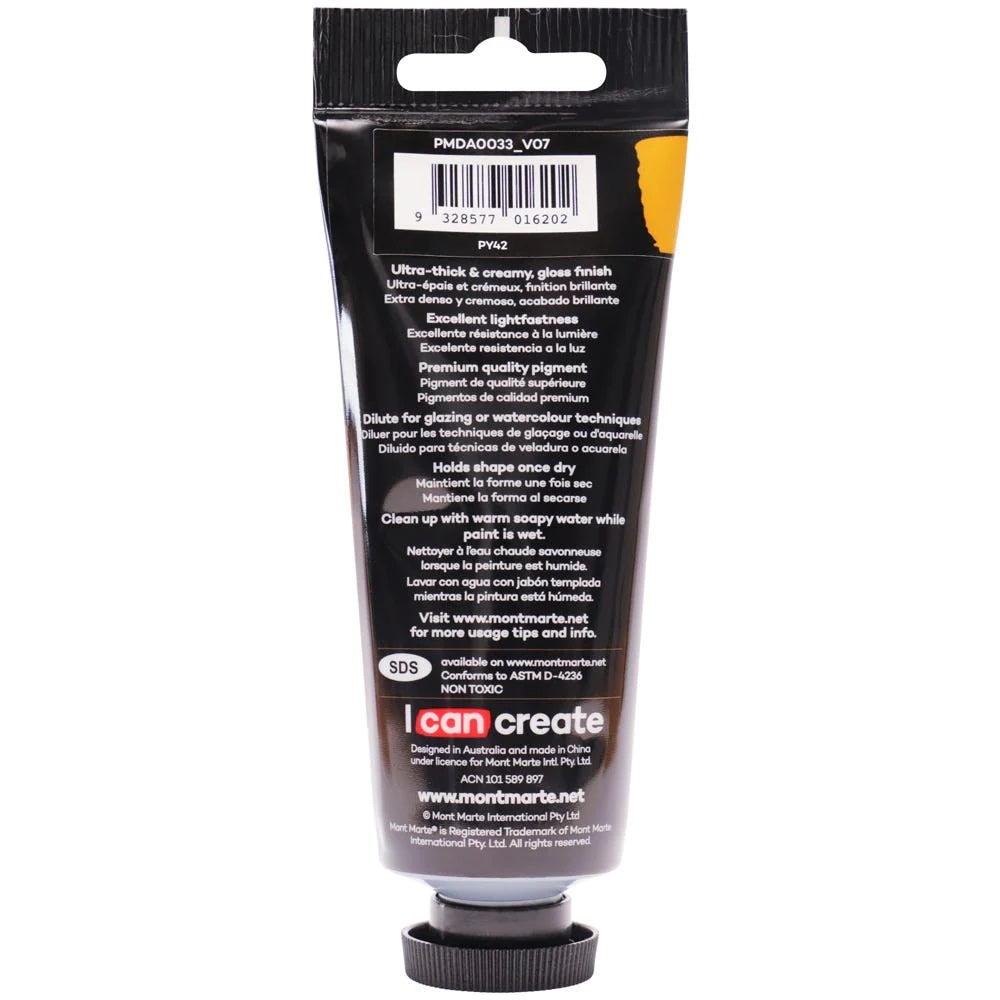 Dimension Acrylic Premium 75ml (2.5 US fl.oz) Tube - Yellow Ochre