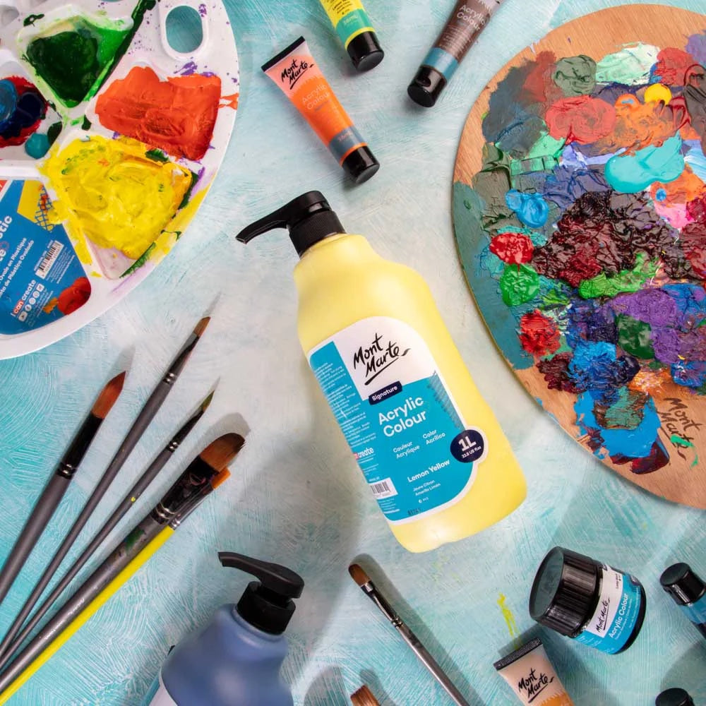 Acrylic Colour Signature 1L (33.8 US fl.oz) Bottle - Lemon Yellow