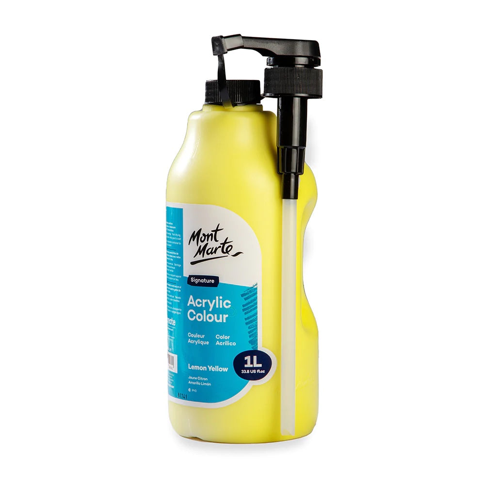 Acrylic Colour Signature 1L (33.8 US fl.oz) Bottle - Lemon Yellow