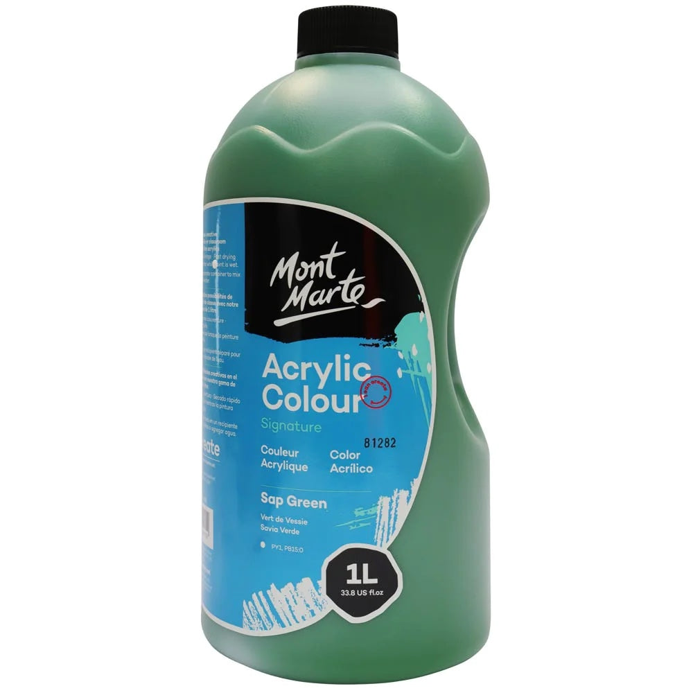 Acrylic Colour Signature 1L (33.8 US fl.oz) Bottle - Sap Green