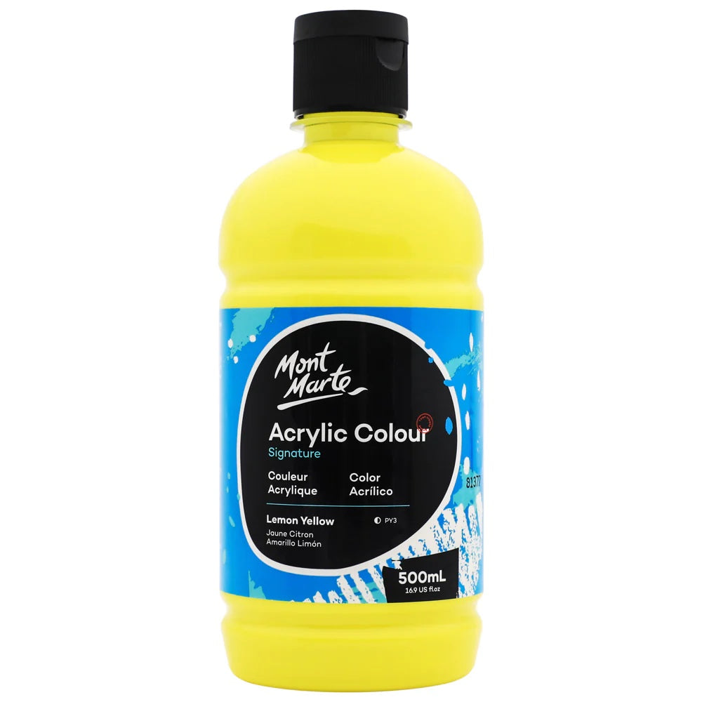 Acrylic Colour Signature 500ml (16.9 US fl.oz) - Lemon Yellow