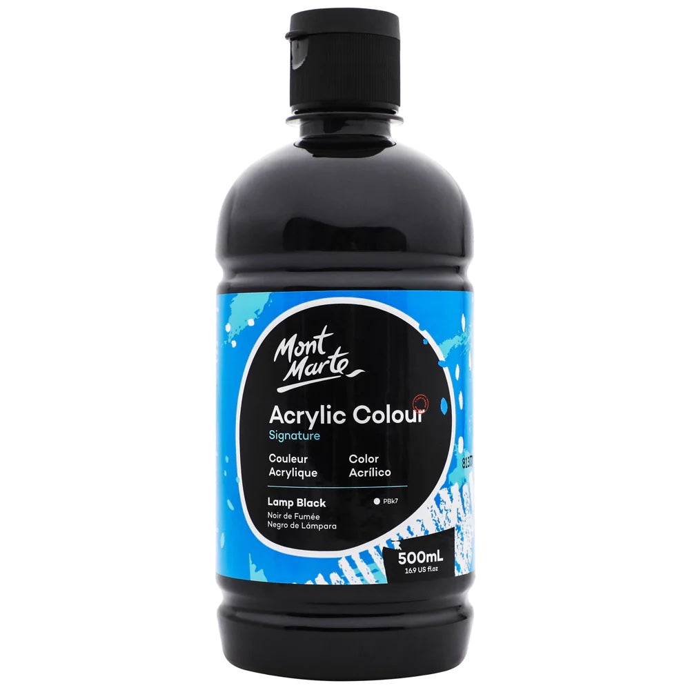 Acrylic Colour Signature 500ml (16.9 US fl.oz) - Lamp Black