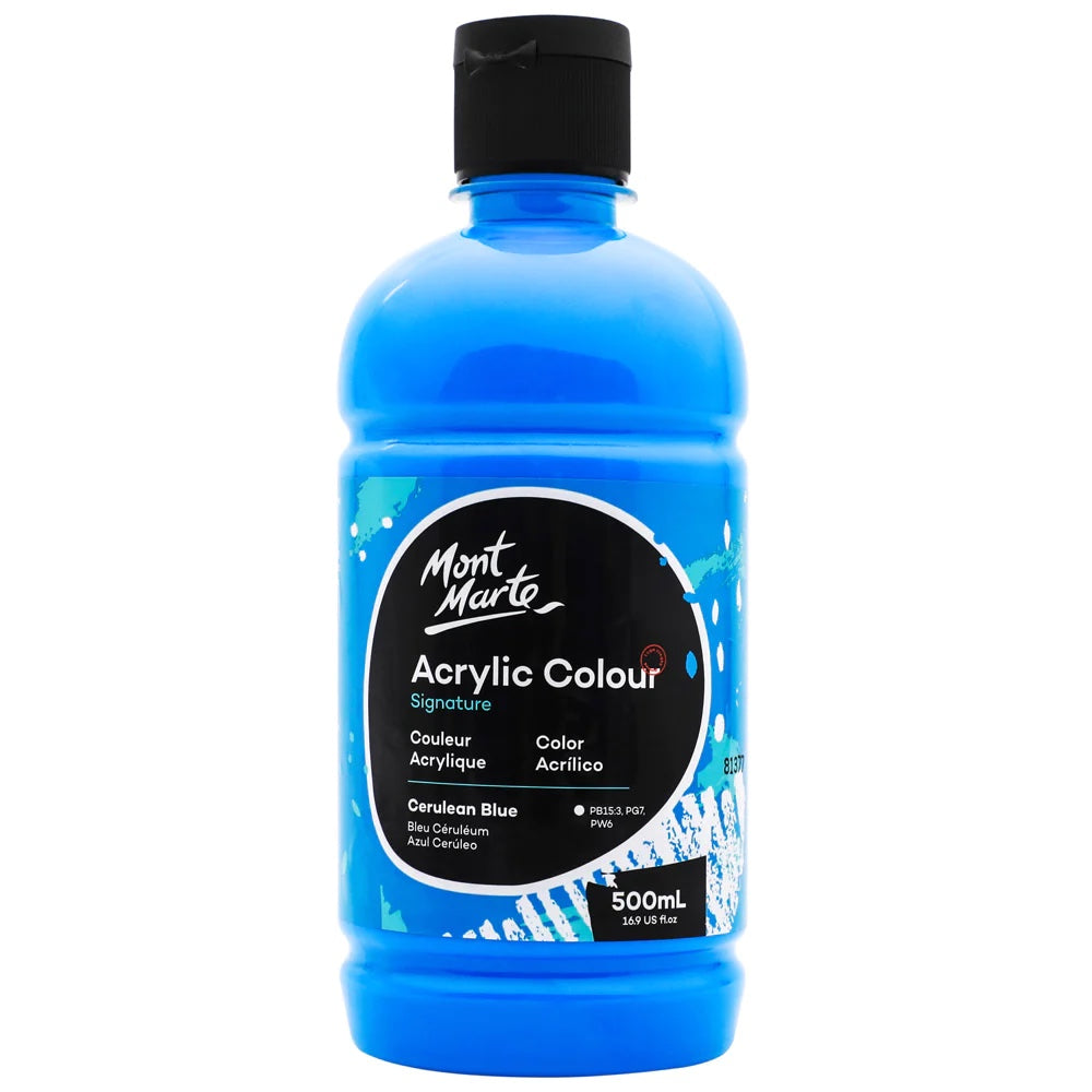 Acrylic Colour Signature 500ml (16.9 US fl.oz) - Cerulean Blue