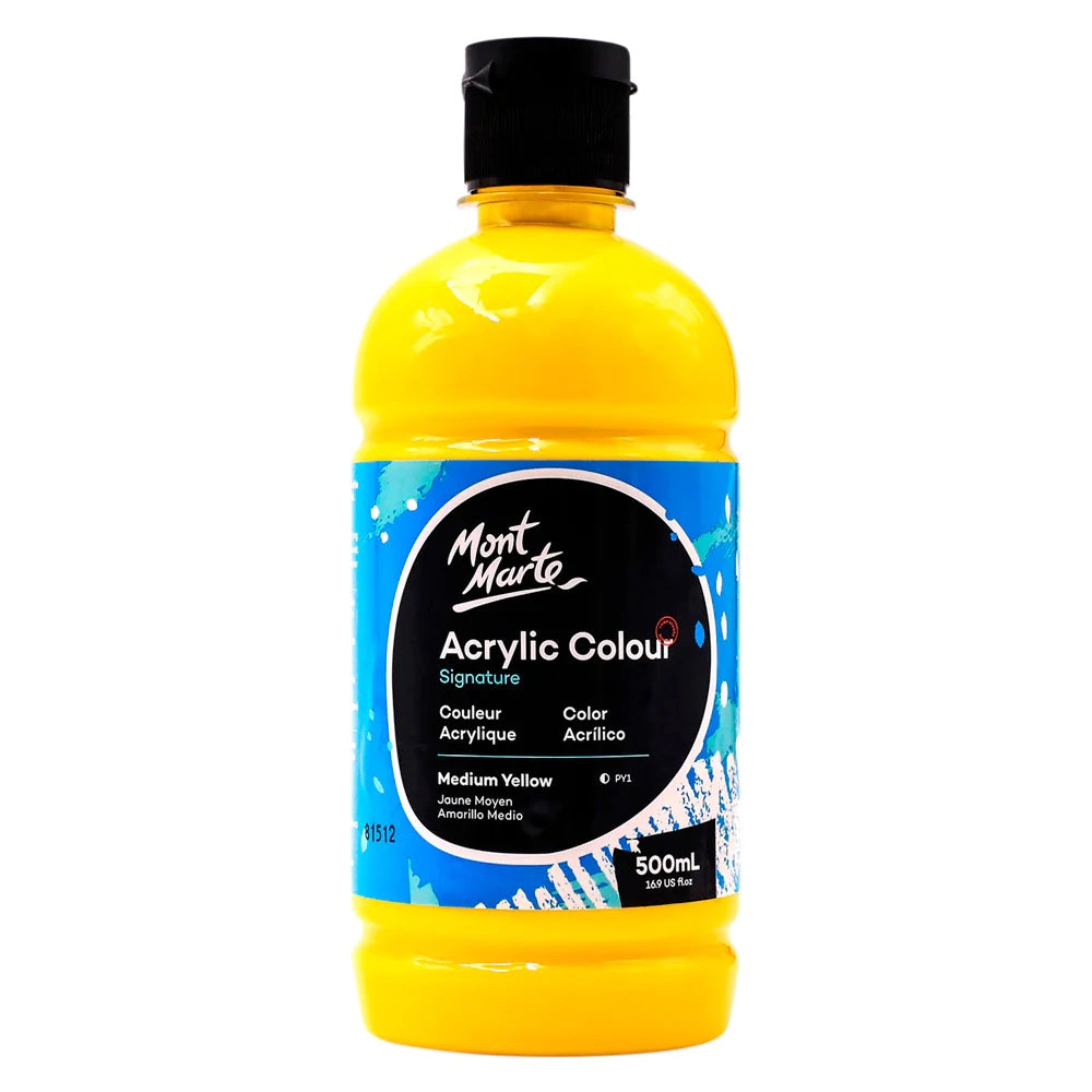 Acrylic Colour Signature 500ml (16.9 US fl.oz) - Medium Yellow