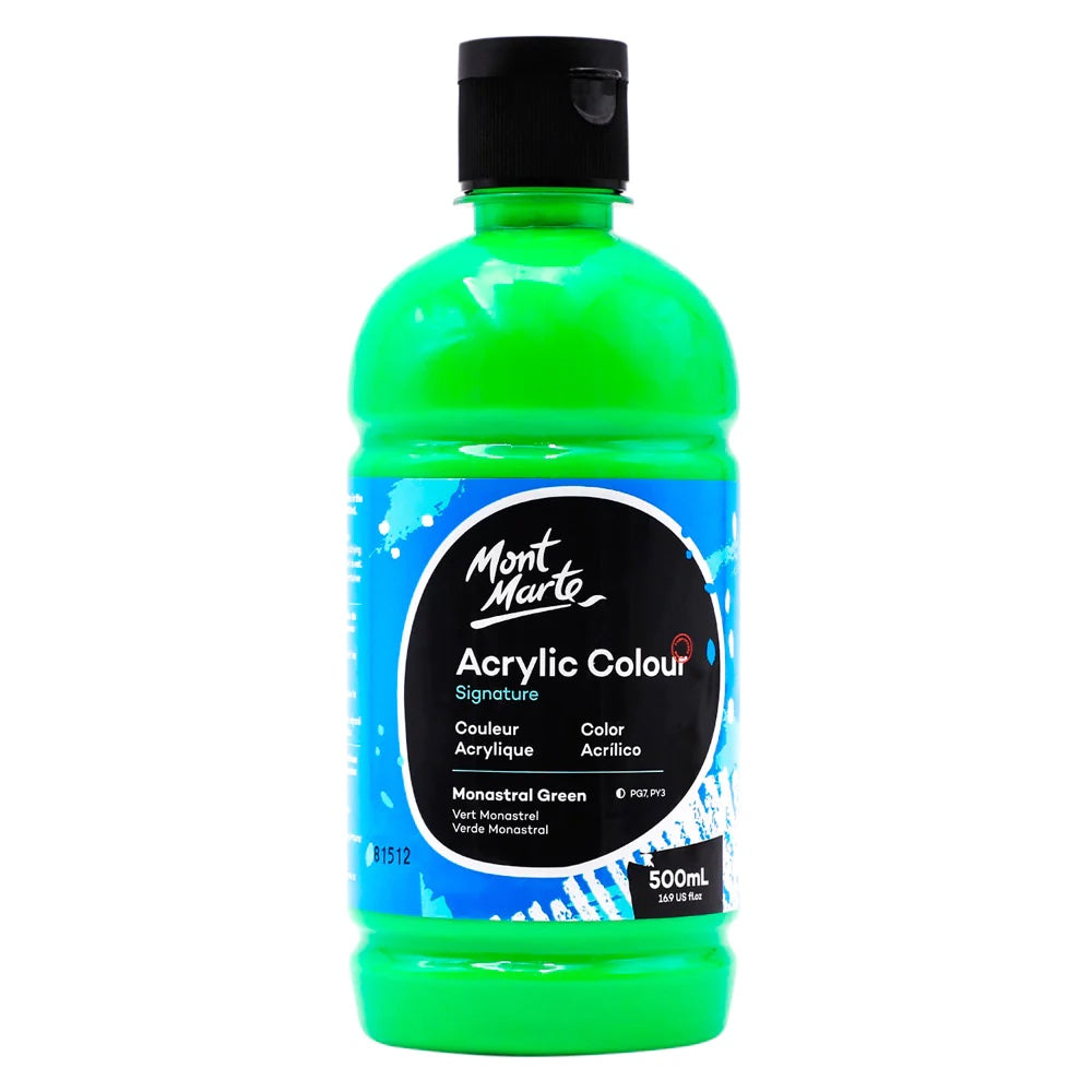 Acrylic Colour Signature 500ml (16.9 US fl.oz) - Monastral Green