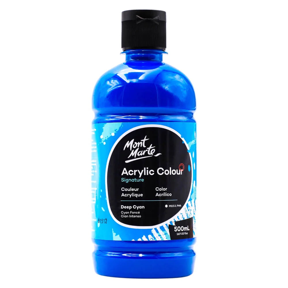 Acrylic Colour Signature 500ml (16.9 US fl.oz) - Deep Cyan