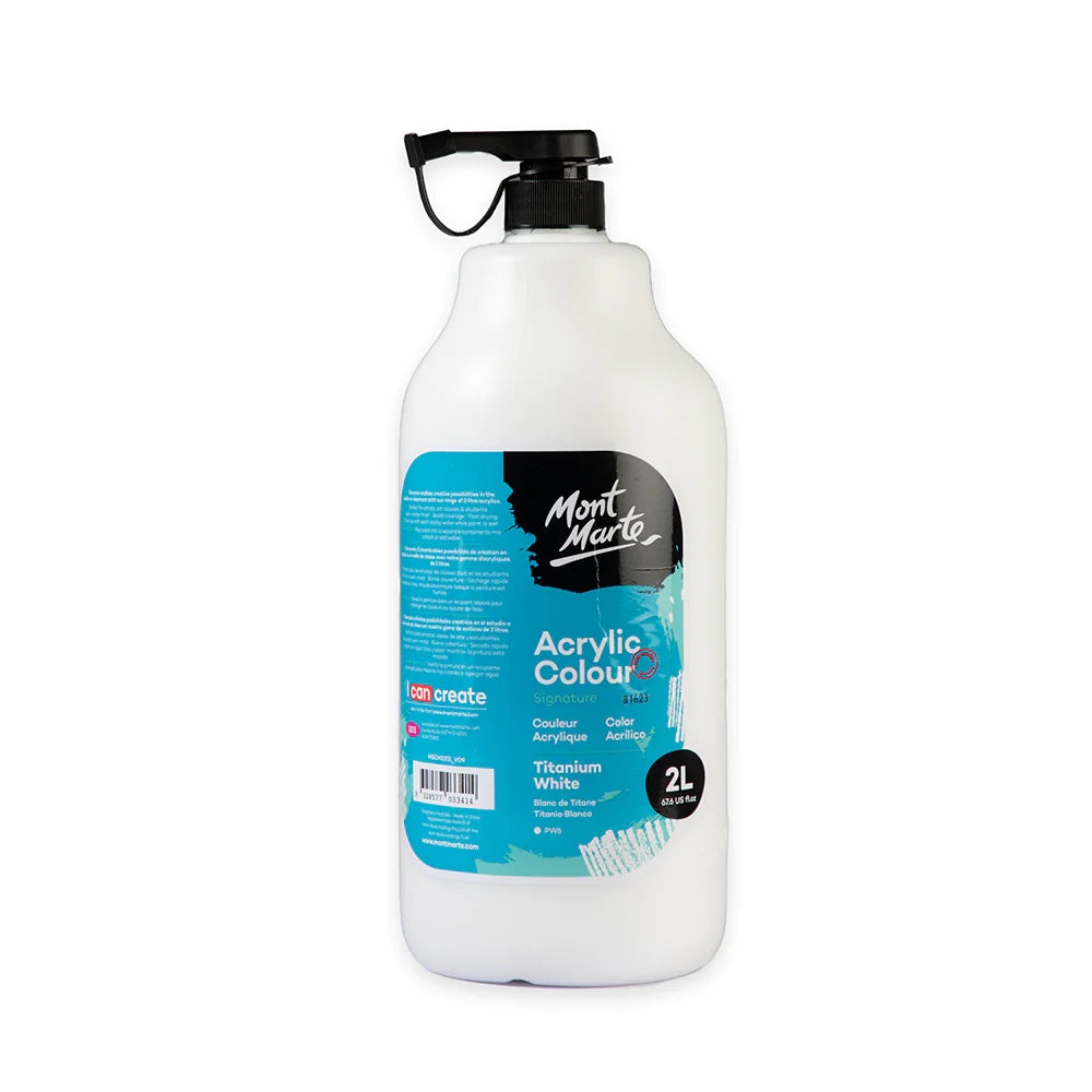 Acrylic Colour Paint Signature 2L (67.6 US fl.oz) Bottle – Titanium White