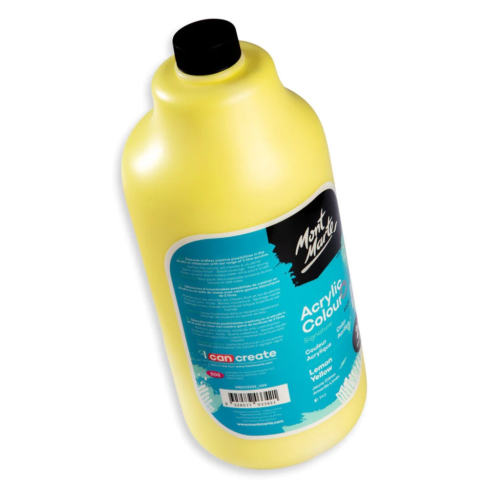 Acrylic Colour Paint Signature 2L (67.6 US fl.oz) Bottle – Lemon Yellow