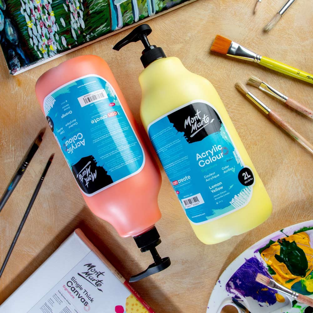 Acrylic Colour Paint Signature 2L (67.6 US fl.oz) Bottle – Lemon Yellow