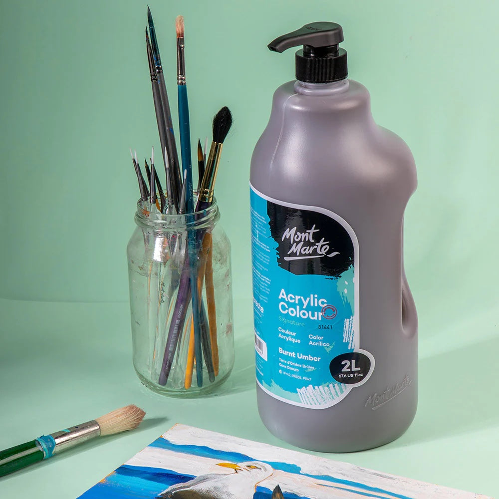 Acrylic Colour Paint Signature 2L (67.6 US fl.oz) Bottle – Burnt Umber