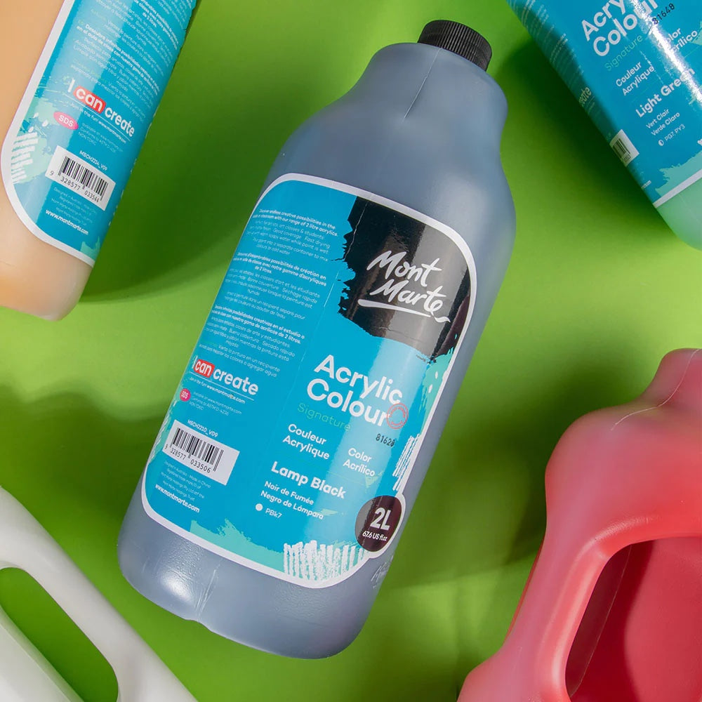 Acrylic Colour Paint Signature 2L (67.6 US fl.oz) Bottle – Black