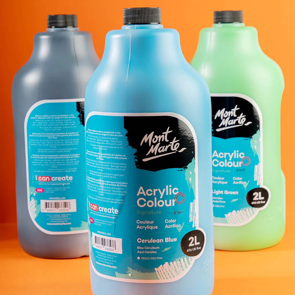 Acrylic Colour Paint Signature 2L (67.6 US fl.oz) Bottle – Cerulean Blue