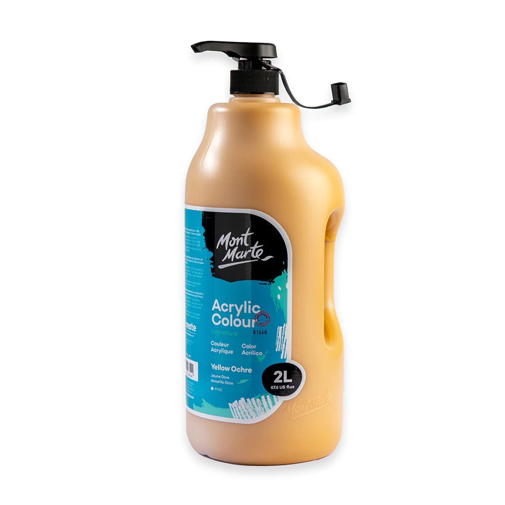 Acrylic Colour Paint Signature 2L (67.6 US fl.oz) Bottle – Yellow Ochre