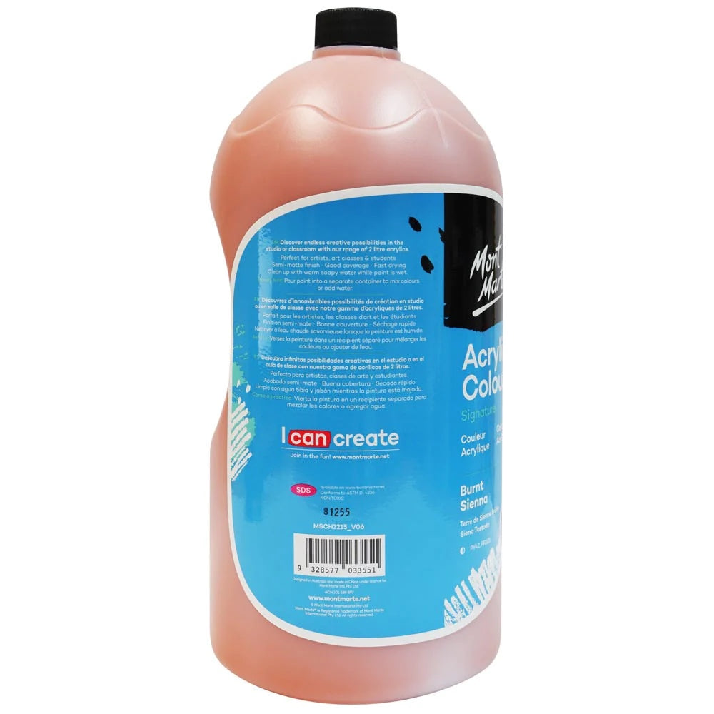 Acrylic Colour Paint Signature 2L (67.6 US fl.oz) Bottle – Burnt Sienna