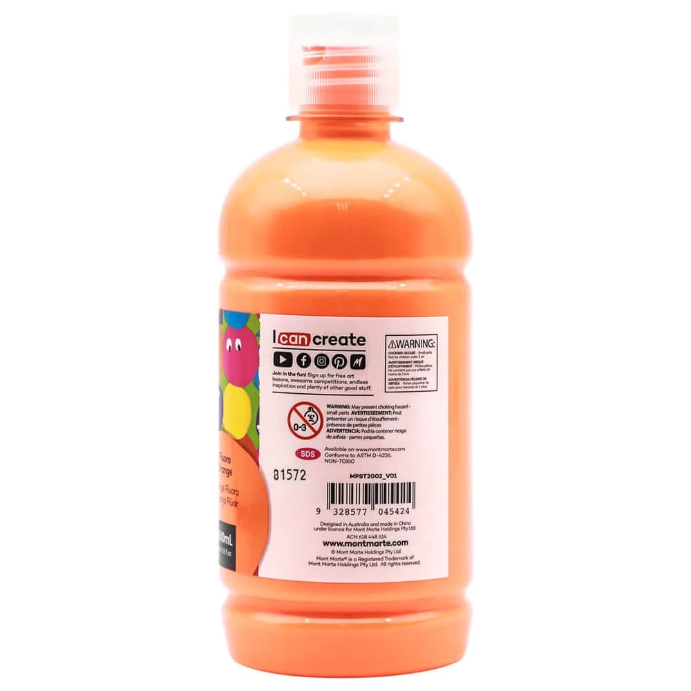 Poster Paint 500ml (16.91 US fl.oz) - Fluoro Orange