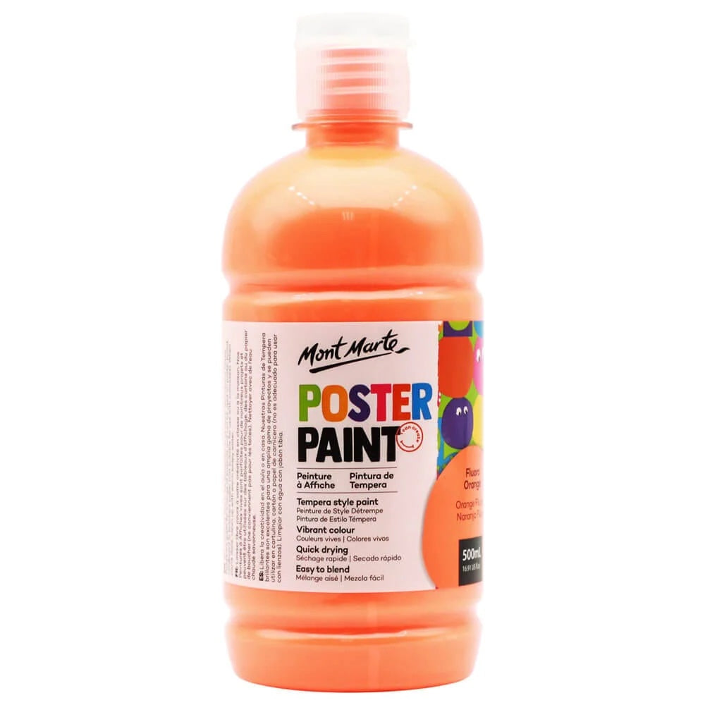 Poster Paint 500ml (16.91 US fl.oz) - Fluoro Orange