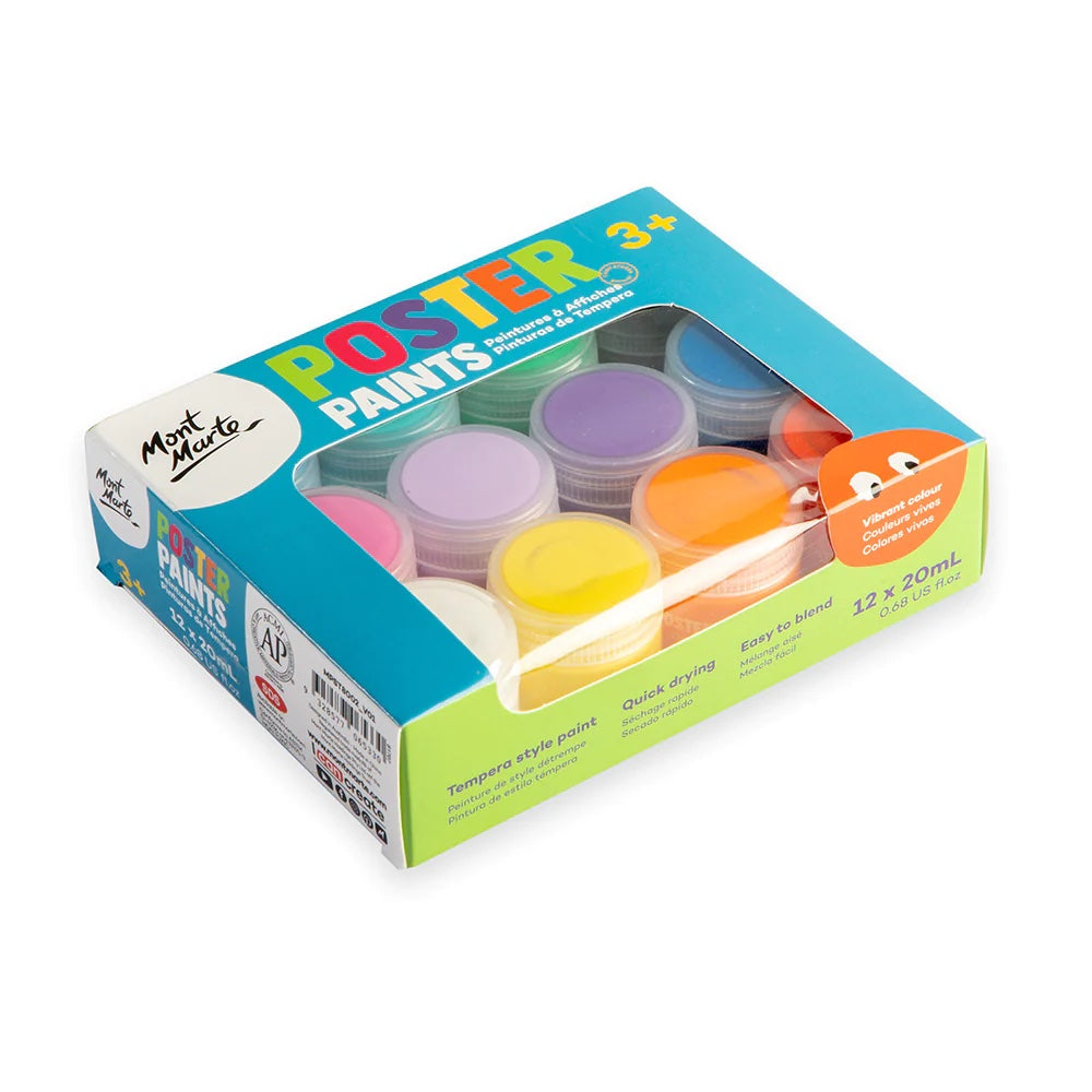 Poster Paints 12pc x 20ml (0.68 US fl.oz)