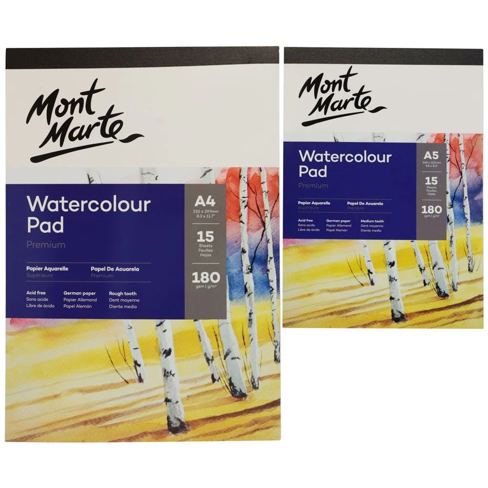 Watercolour Pad German Paper Premium A4 180gsm 15 Sheet