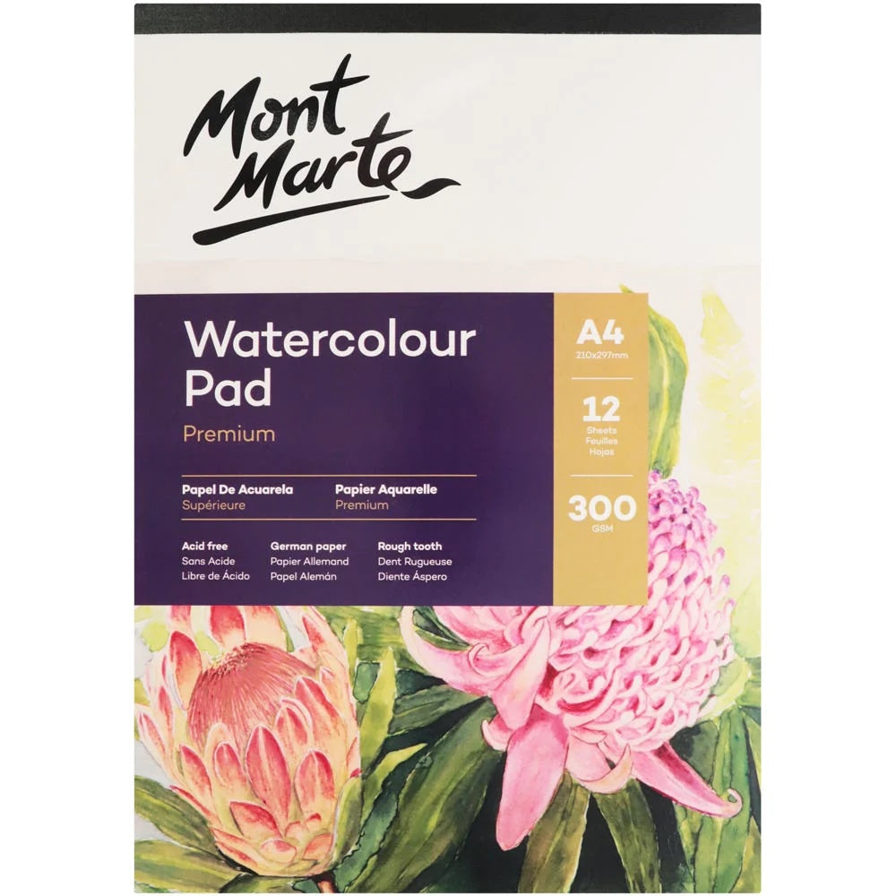 Watercolour Pad German Paper Premium A4 300gsm 12 Sheet
