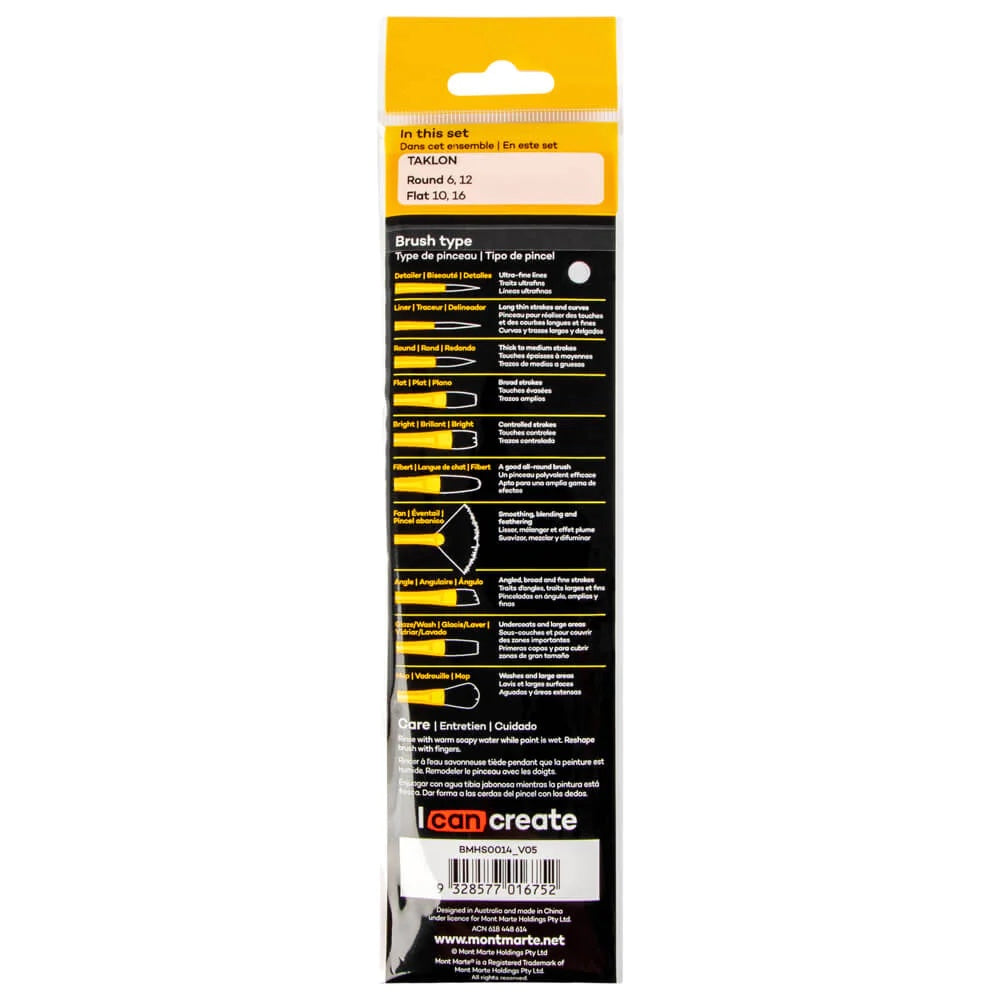 Mont Marte Acrylic Brushes Signature 4pc