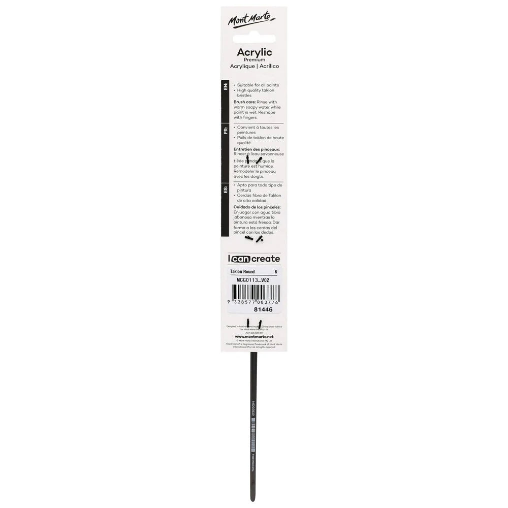 Artist Acrylic Brush Taklon Round 6