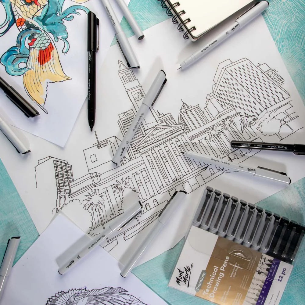 Technical Drawing Pens Premium 12pc
