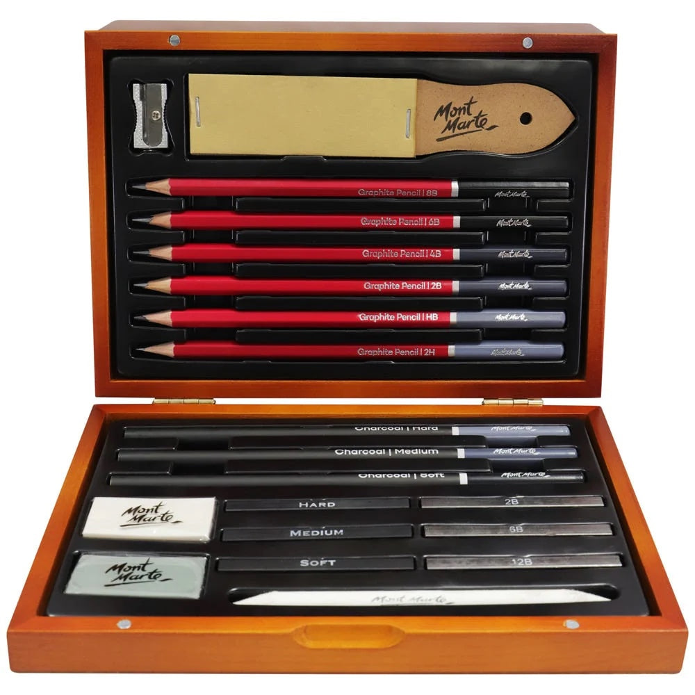 Sketching Set in Wooden Box Signature 21pc