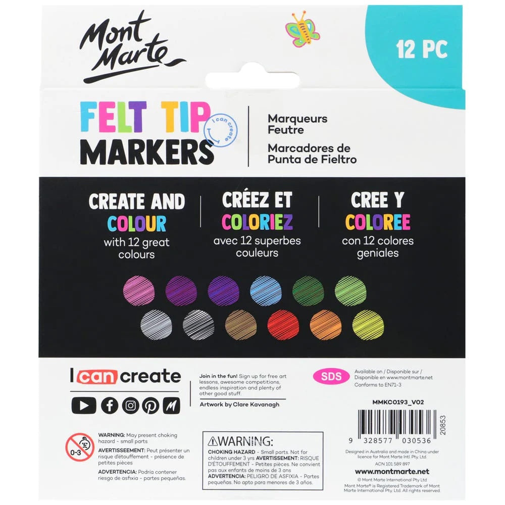 Felt Tip Markers 12pc