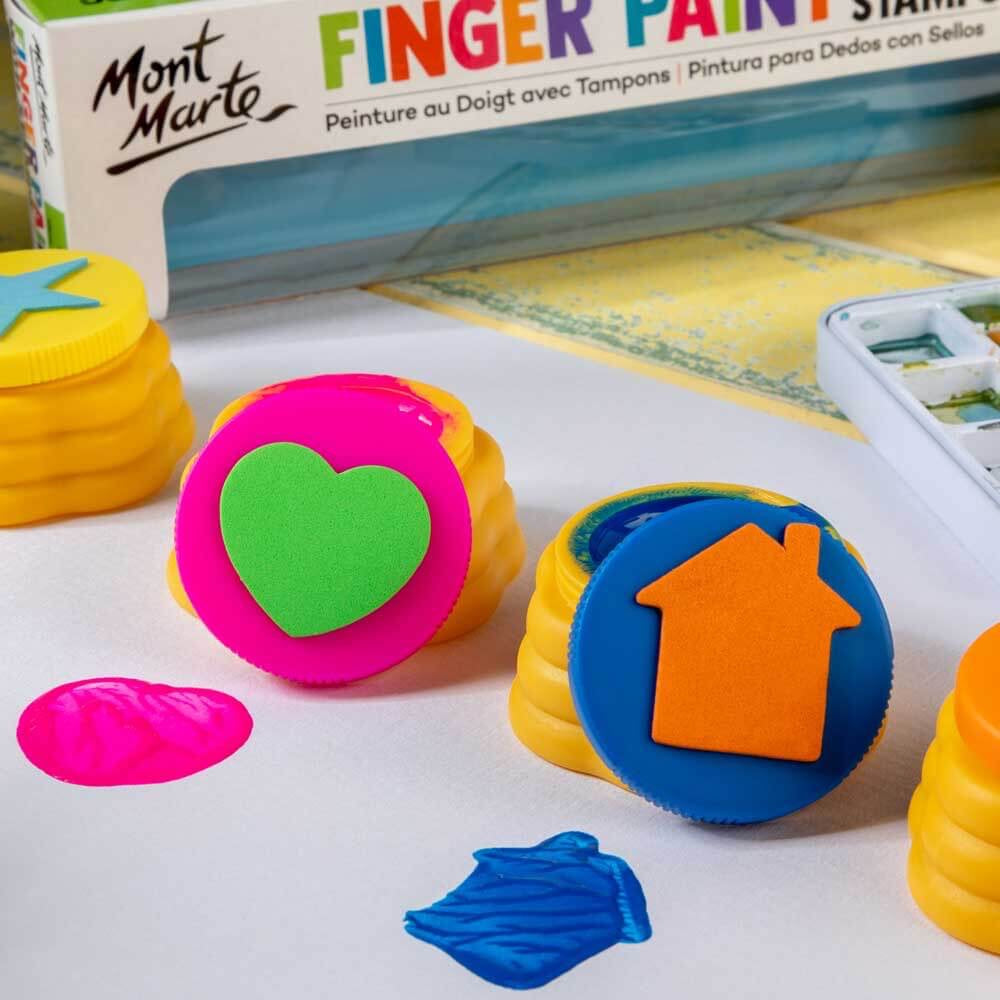 Finger Paints With Stamps 4pc