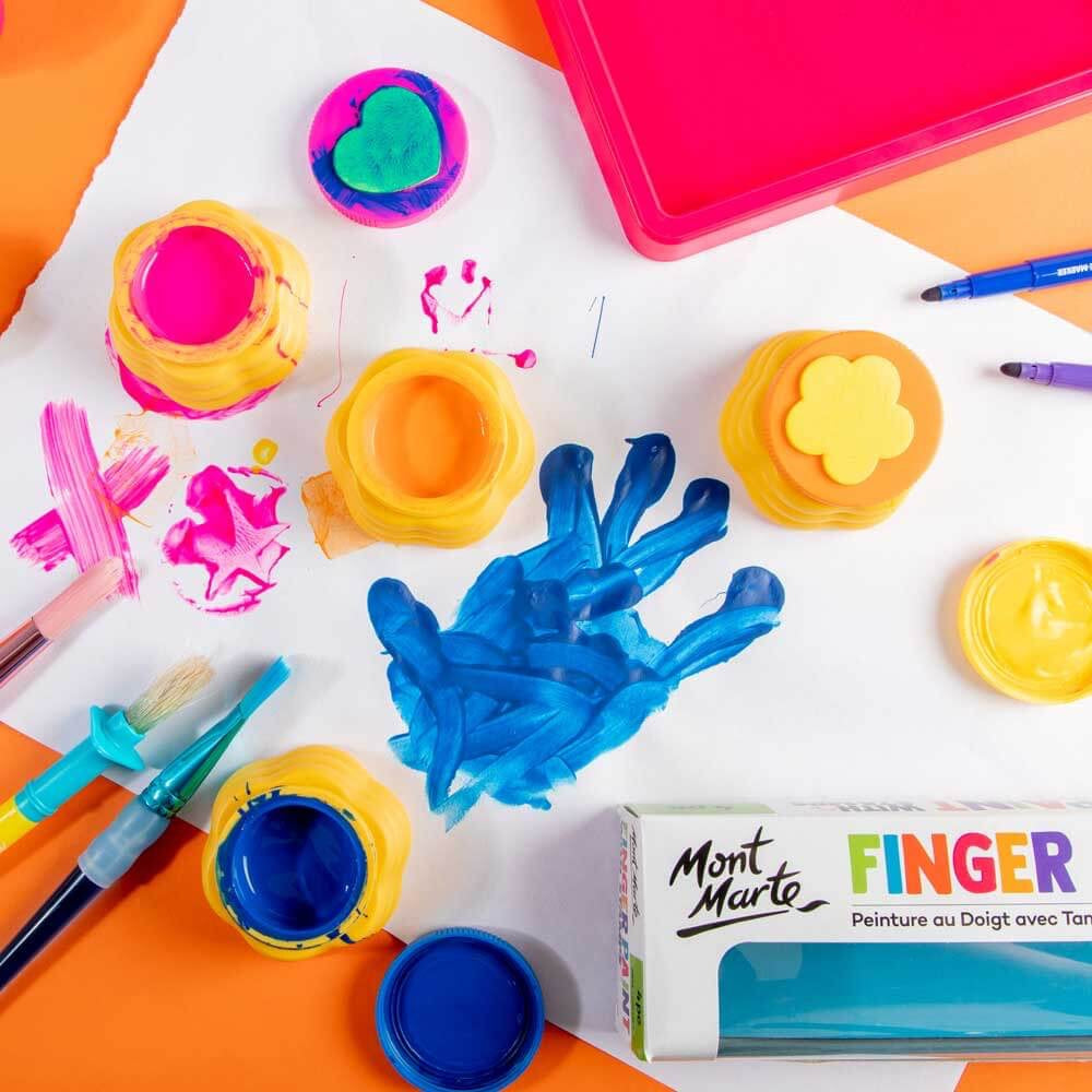 Finger Paints With Stamps 4pc