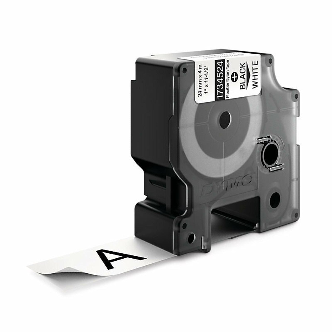 Dymo Rhino 1734524 Industrial Label Tape 24MMX3.5M Flexible Nylon Black On White