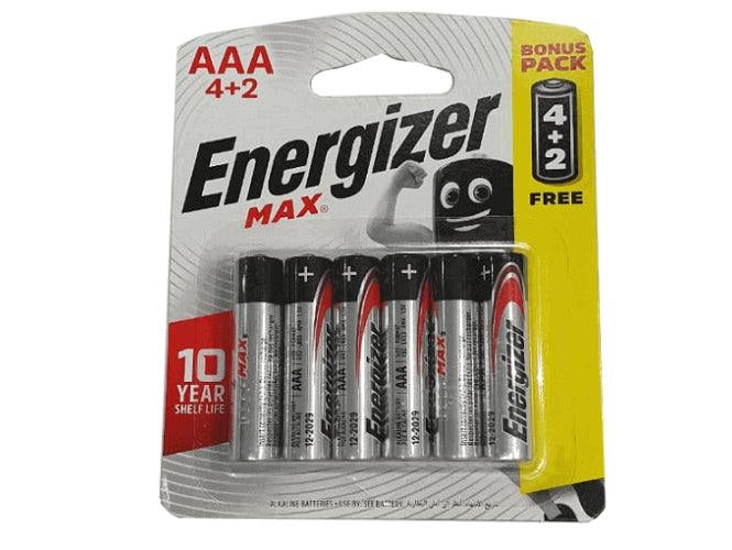 Energizer Alkaline Battery AAA E92BP6 (4+2)
