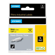 Dymo Rhino Industrial Heat Shrink Tube 6mmx1.5m Black on Yellow